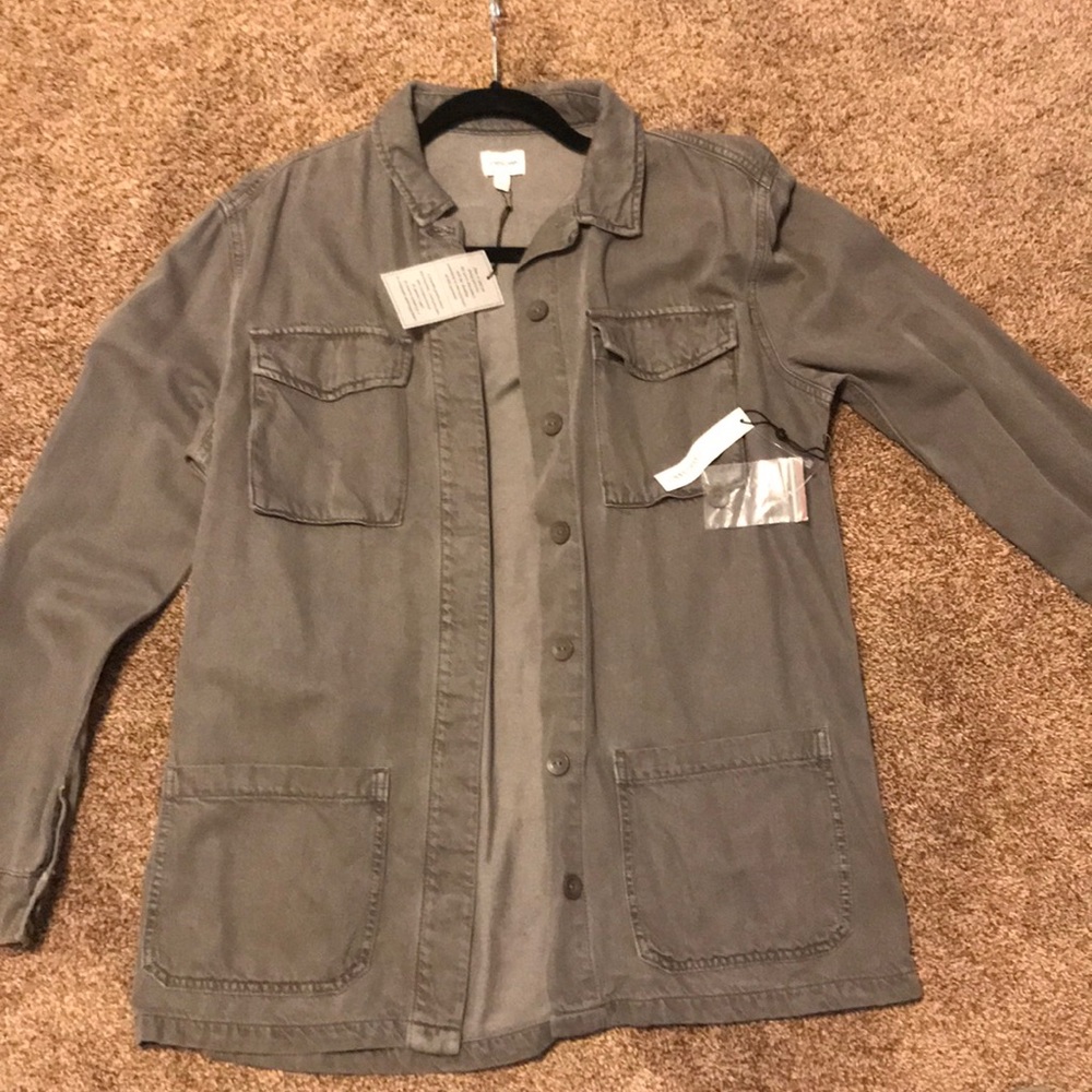 Gray button up jacket
